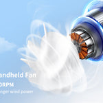 Cold Sky Portable Handheld Fan 6000mAh Battery Operated Cooling Fan 5 Speed Adjustable